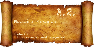 Mocsári Rikarda névjegykártya